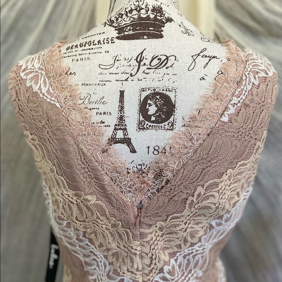 Lulu's Spring Summer White, Cream & Blush Lace V-neck Dress, Large, NWT - Picture 6 of 12